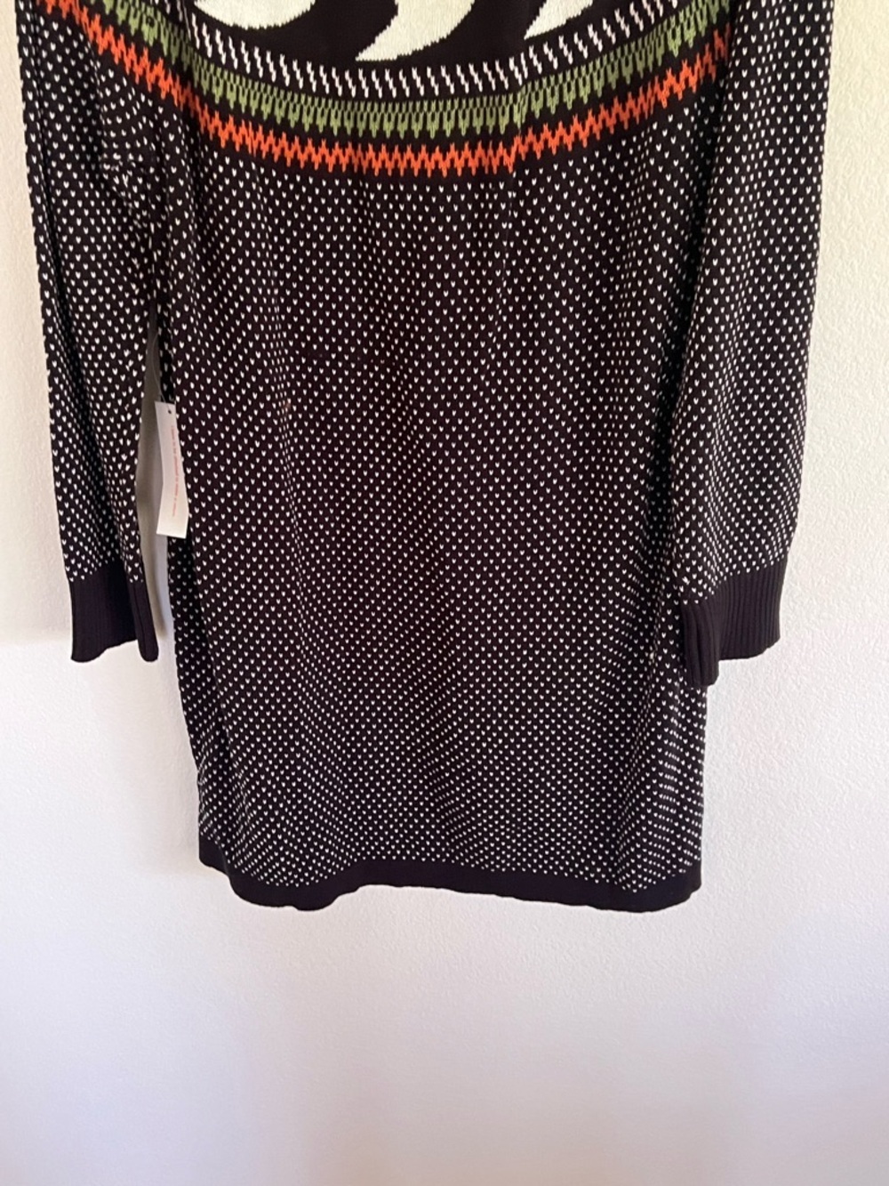 Modcloth Black Halloween Ghost Fair Isle Cozy Commitment Sweater Dress NWT XL - Picture 11 of 13